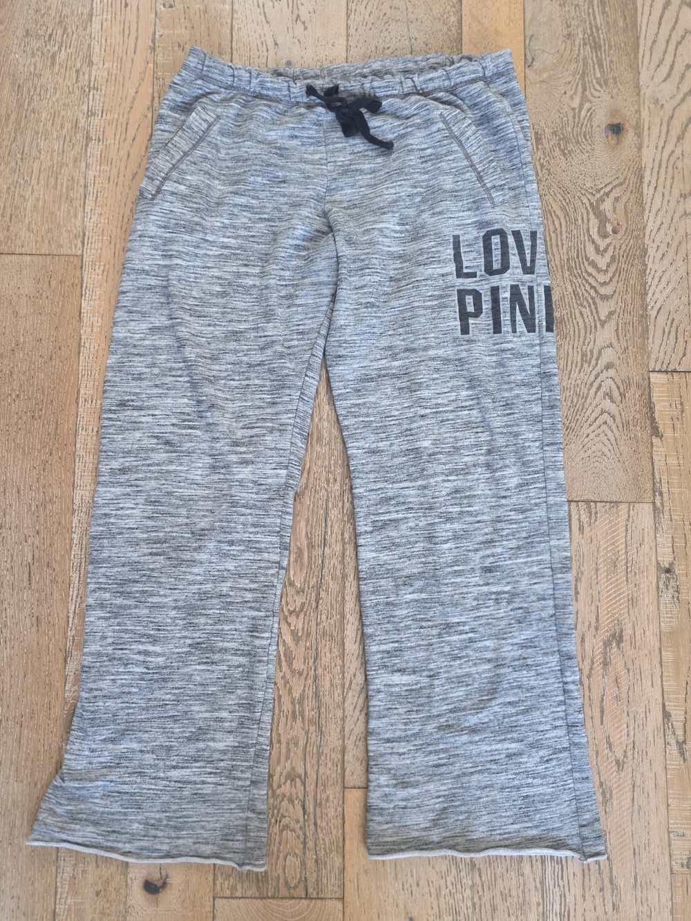 Victoria's Secret PINK Vintage Gray Boyfriend Wide Leg Sweatpants Pockets Medium